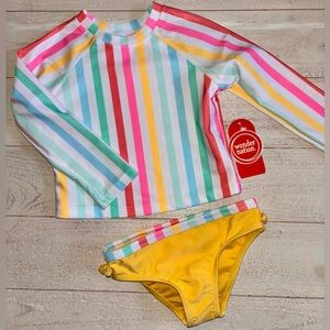 NWT! Girls Colorful Rash-guard Swim Set